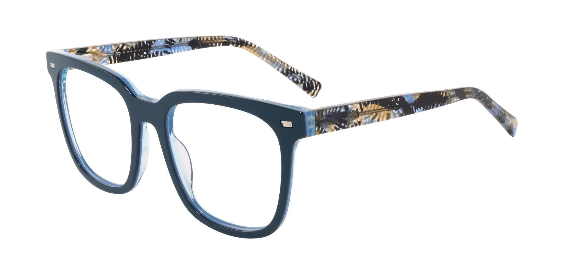 Horton Oversized Square Prescription Glasses - Blue