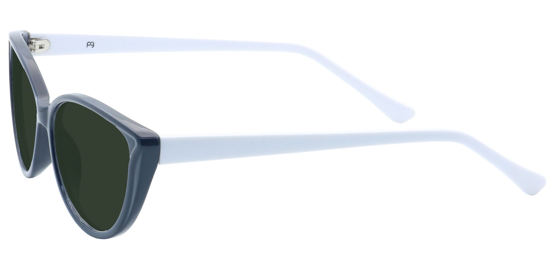 Amore Cat-Eye Prescription Sunglasses - Black Frame With Green Lenses