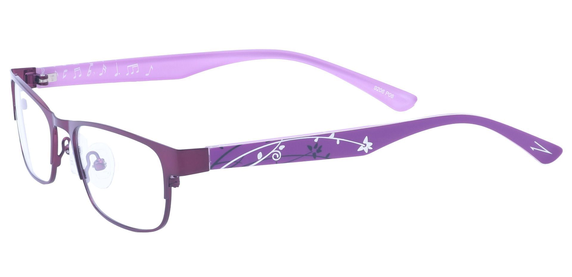 Maya Rectangle Blue Light Blocking Glasses - Purple
