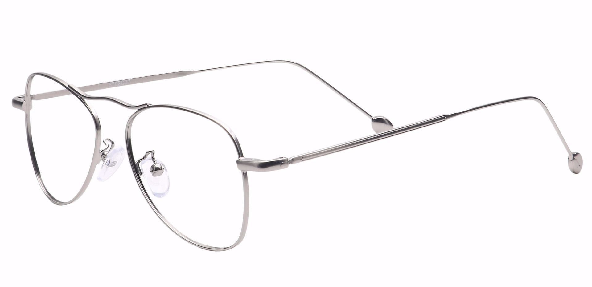 Brio Aviator Non-Rx Glasses - Silver