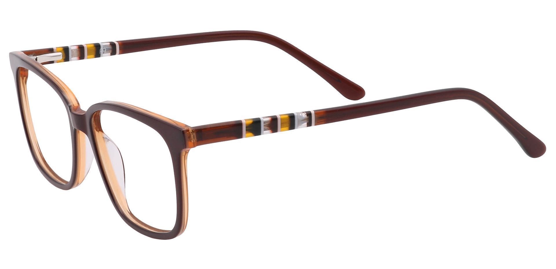 Fern Square Non-Rx Glasses - Brown