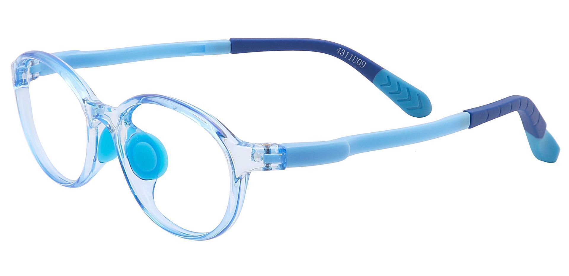 Axel Oval Prescription Glasses - Sky Blue Crystal