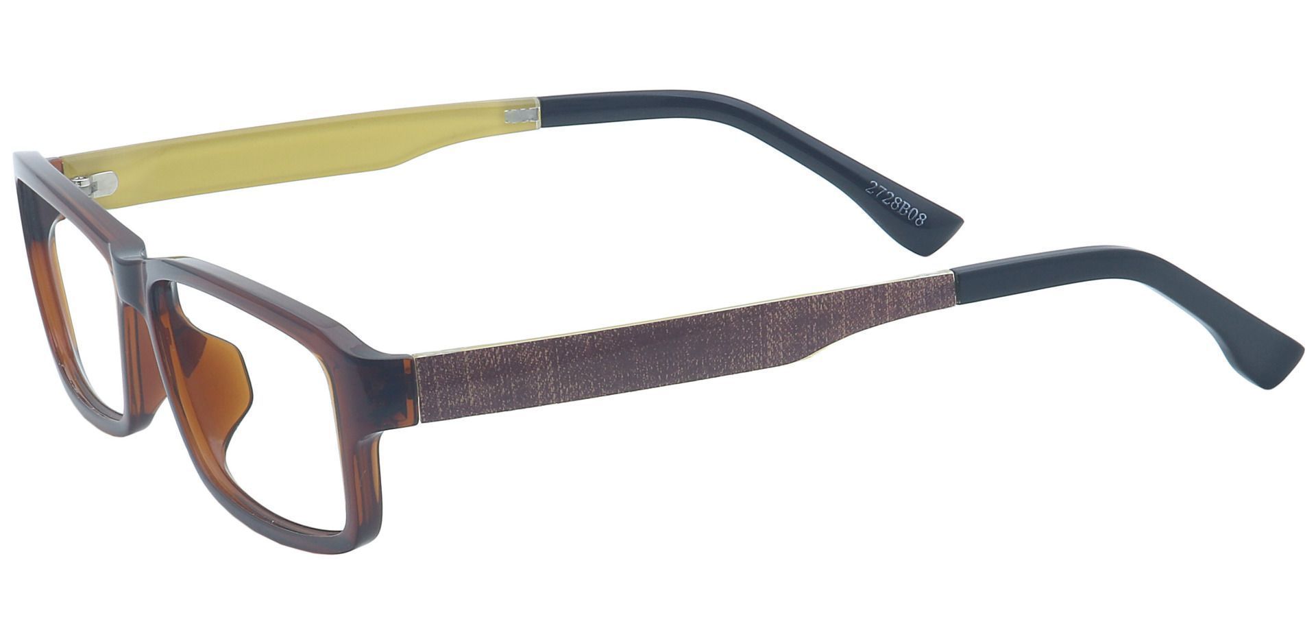 Denim Rectangle Eyeglasses Frame - Brown
