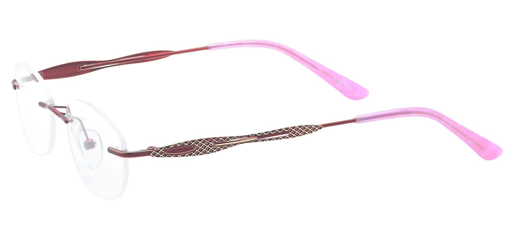 Greta Rimless Lined Bifocal Glasses - Red