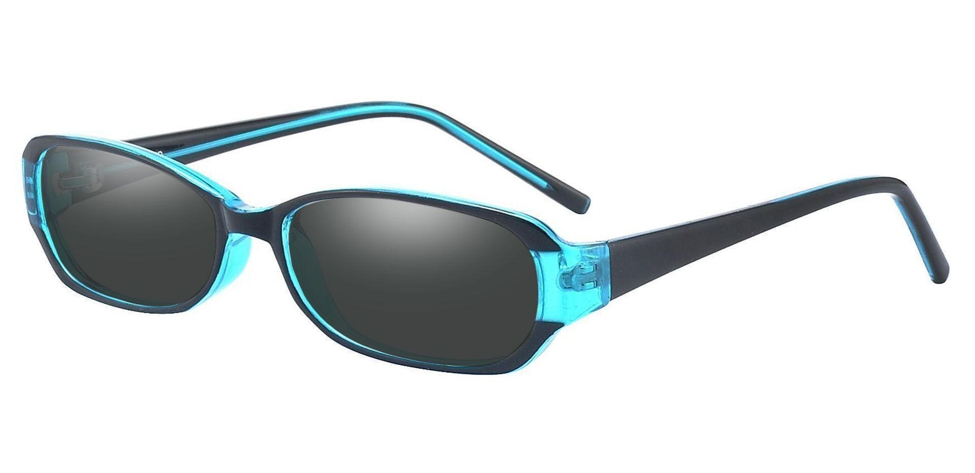 Nairobi Oval Single Vision Sunglasses Blue Frame With Gray Lenses