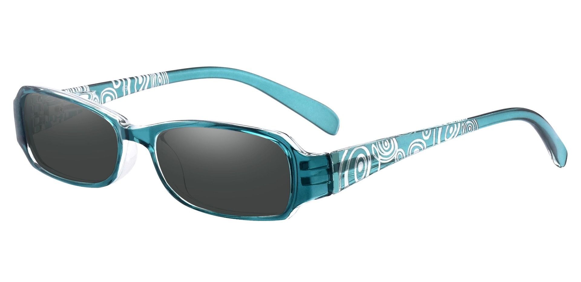 Hobart Rectangle NonRx Sunglasses Blue Frame With Gray Lenses