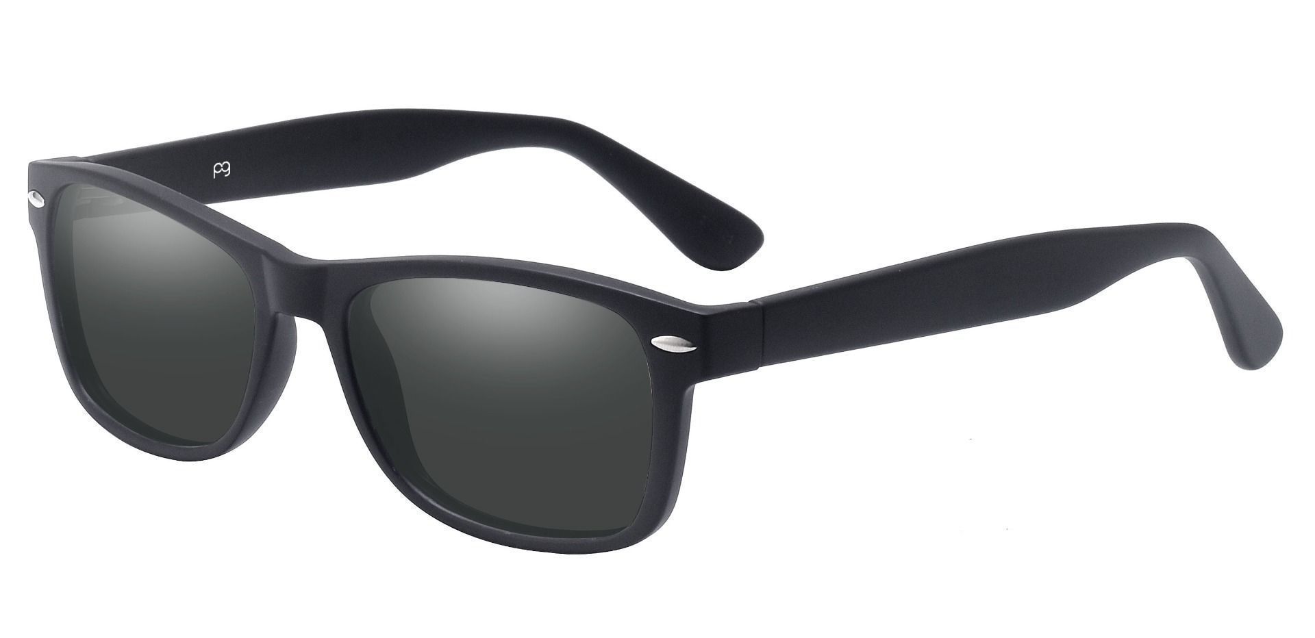 Kent Rectangle Lined Bifocal Sunglasses - Black Frame With Gray Lenses