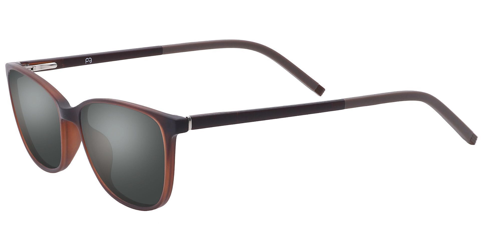 Danica Square Non-Rx Sunglasses - Brown Frame With Gray Lenses
