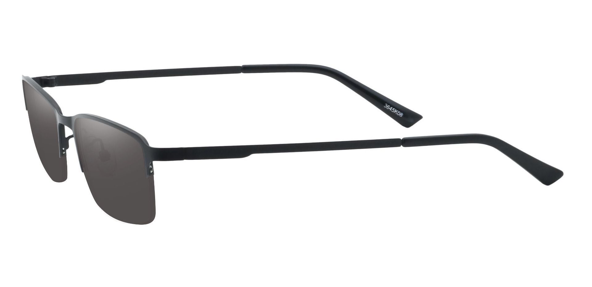 Bennett Rectangle Lined Bifocal Sunglasses - Black Frame With Gray Lenses