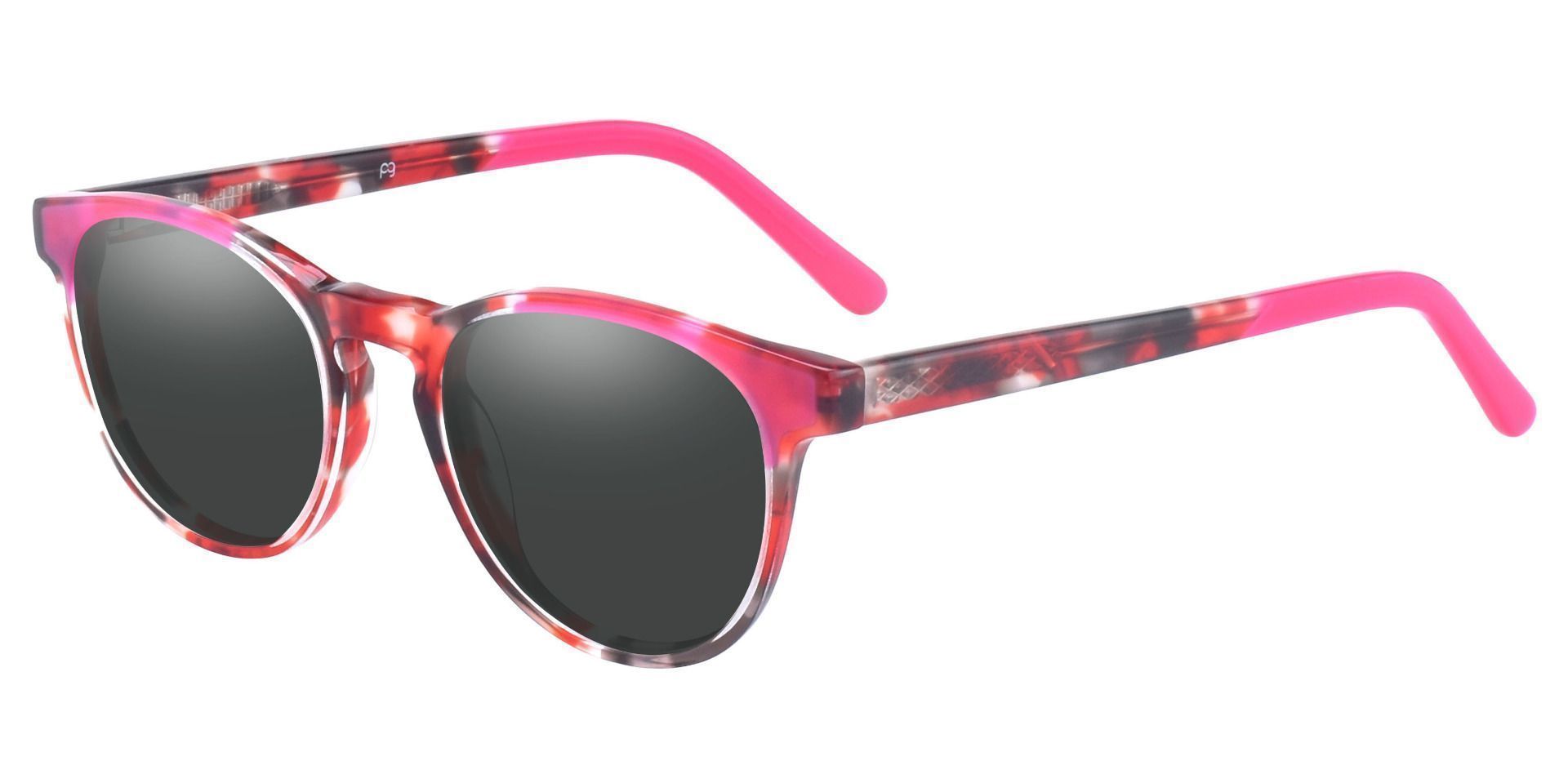 Pepper Oval Prescription Sunglasses Red Frame With Gray Lenses