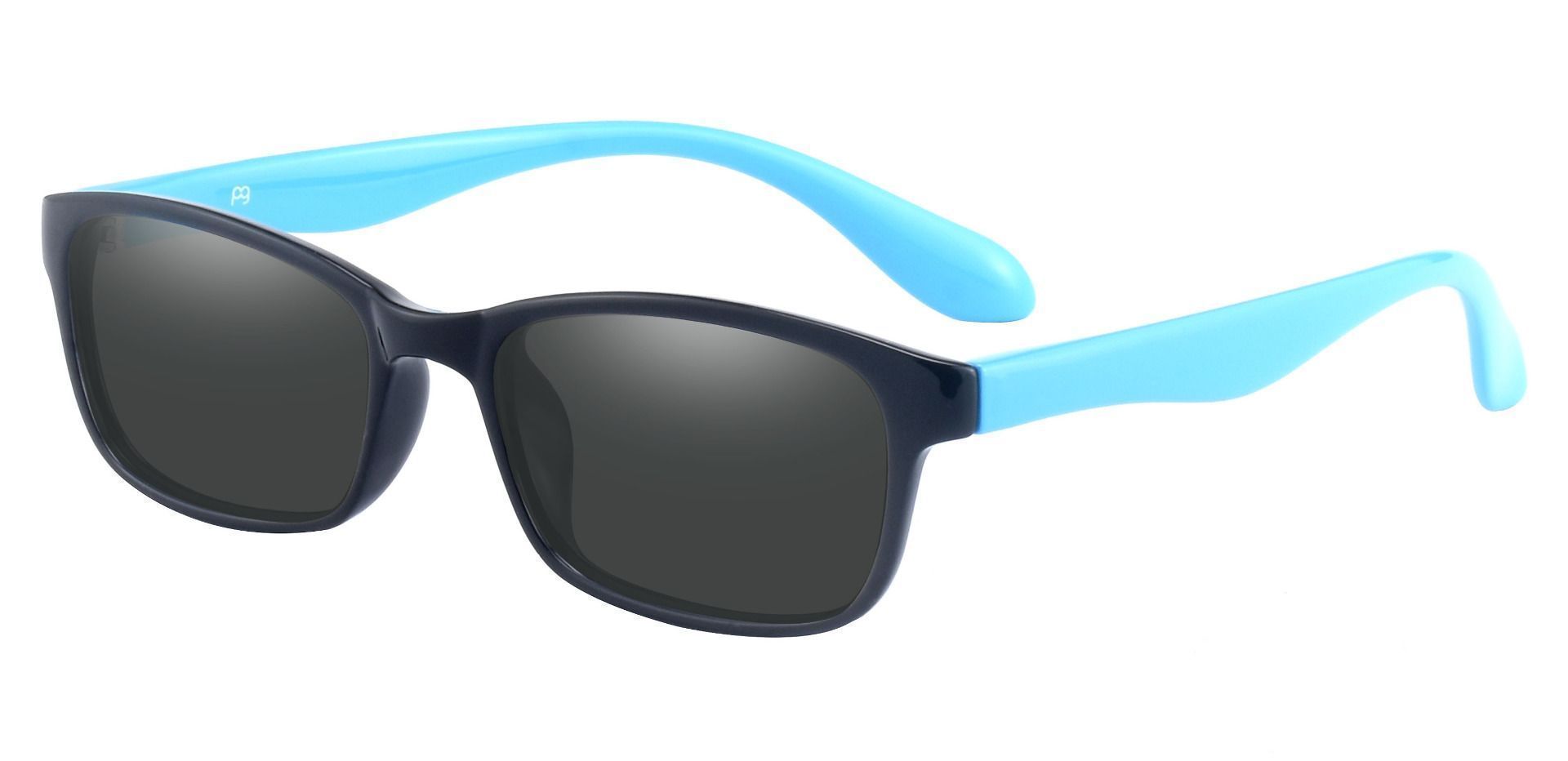 Amos Rectangle Prescription Sunglasses -  Black Frame With Gray Lenses