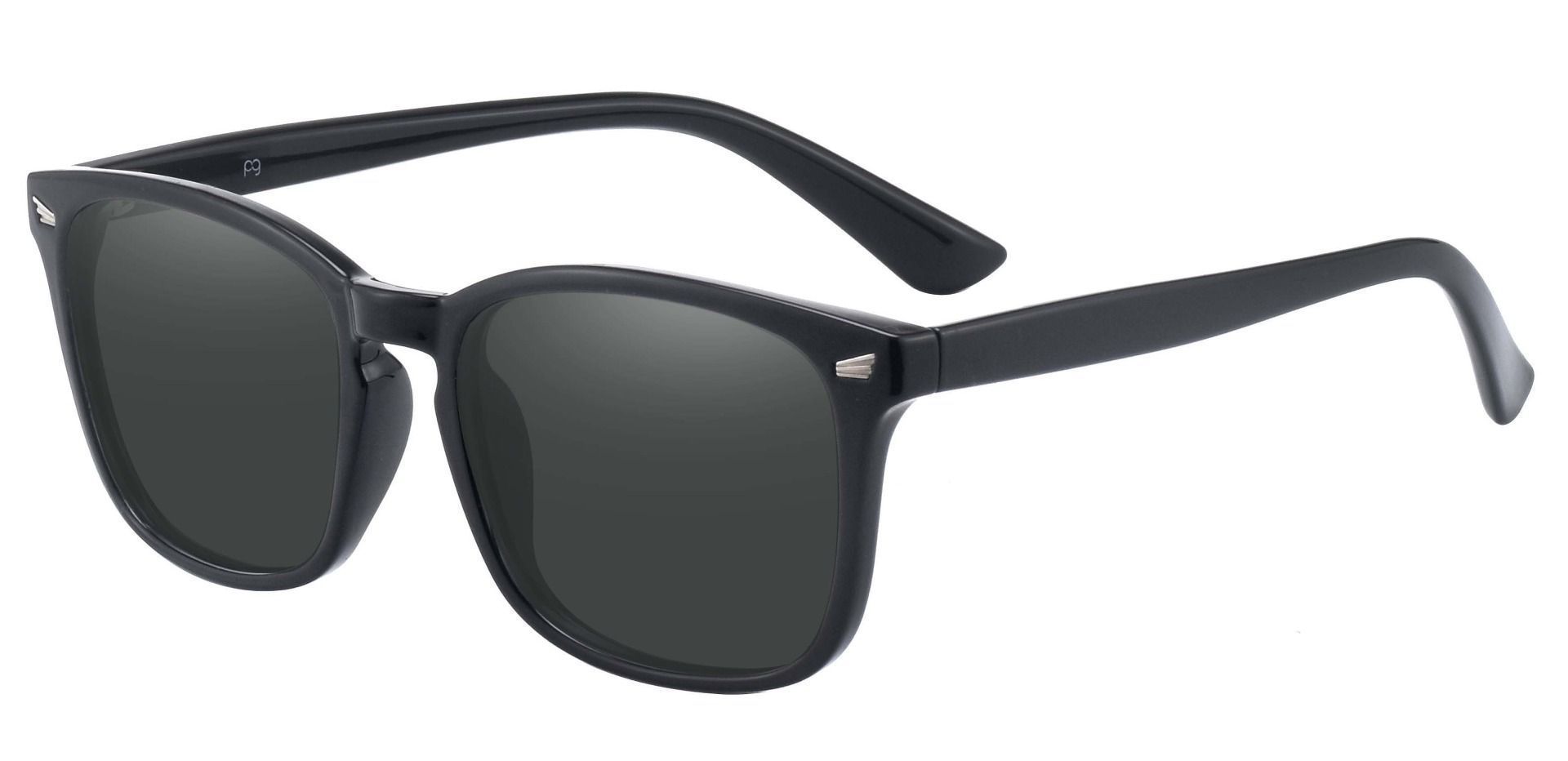 Rogan Square Prescription Sunglasses - Black Frame With Gray Lenses