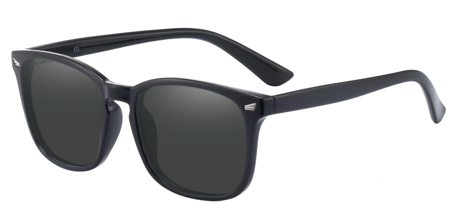 Zen Square Prescription Sunglasses - Black Frame With Gray Lenses