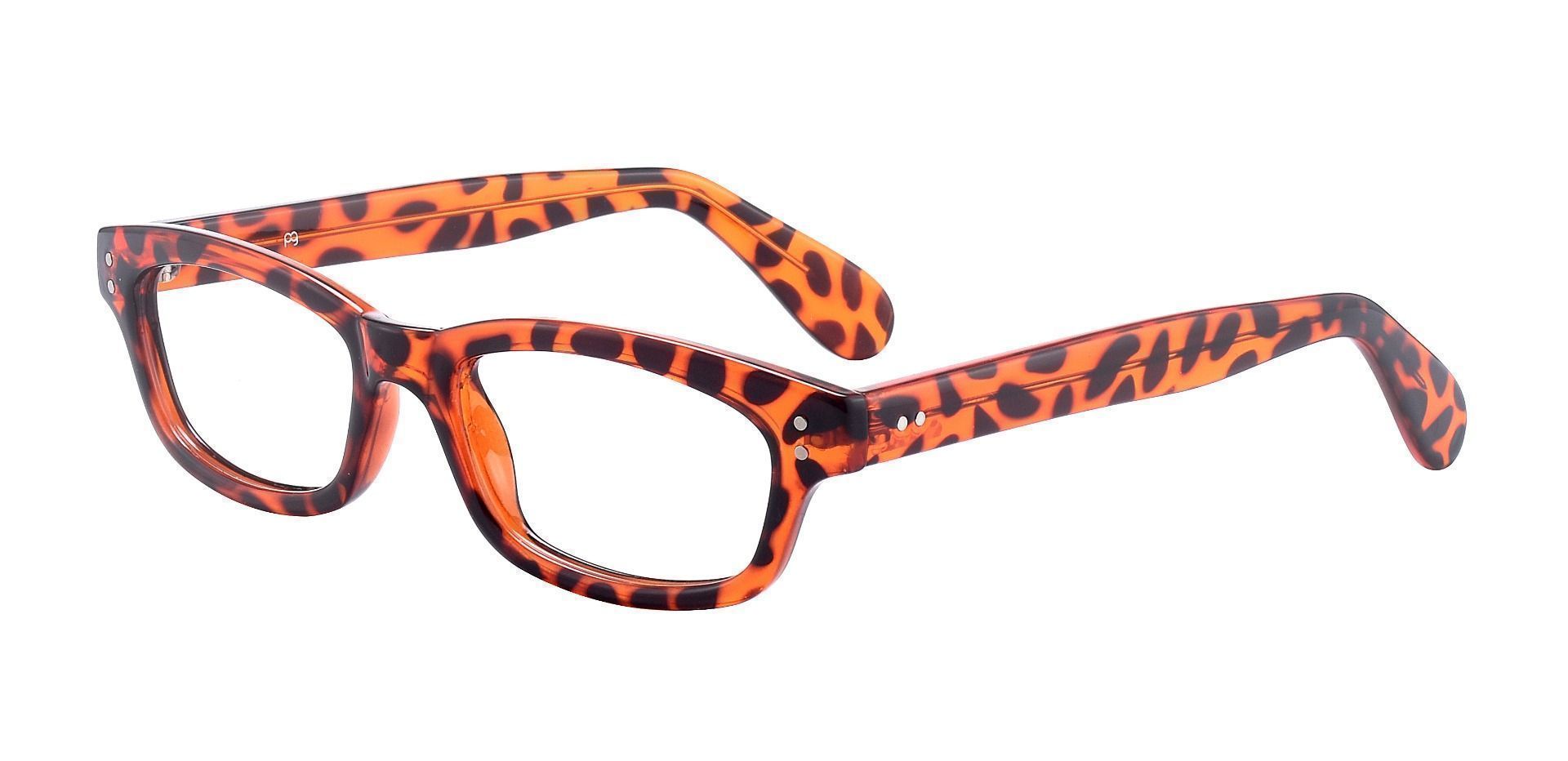 Panthera Rectangle Eyeglasses Frame - Orange Crystal Tort