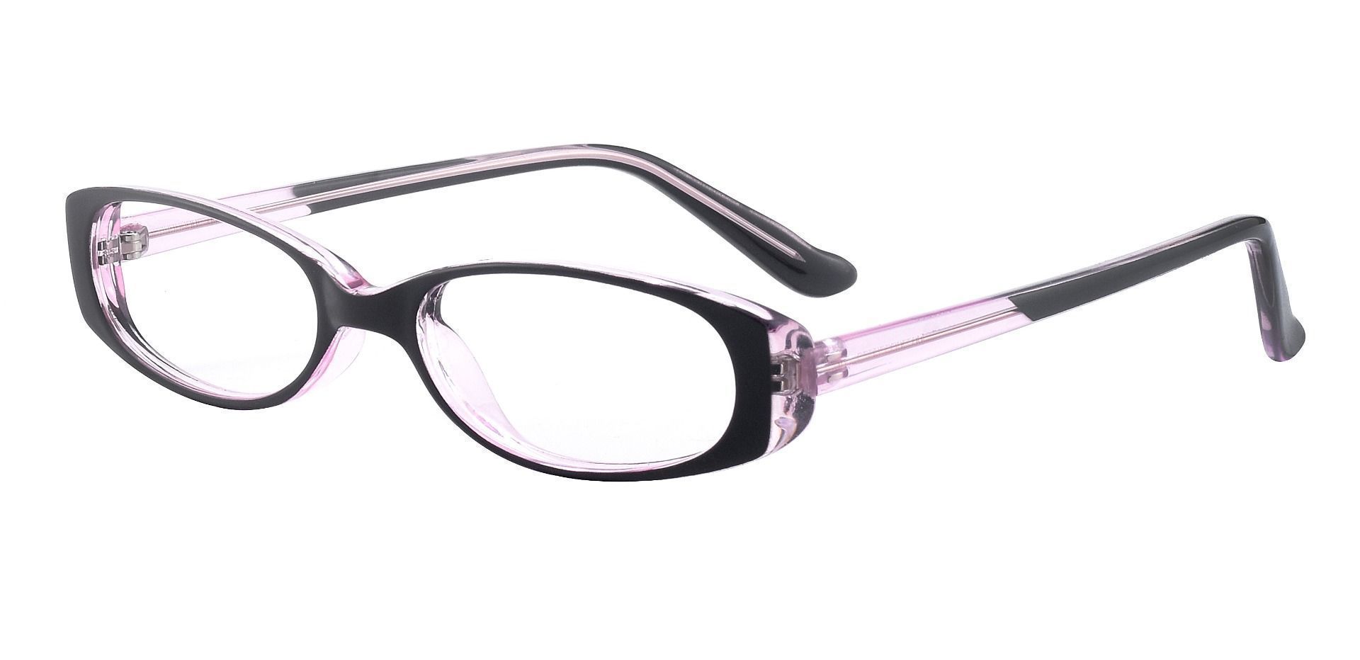 Venetia Oval Single Vision Glasses - Black Purple Crystal