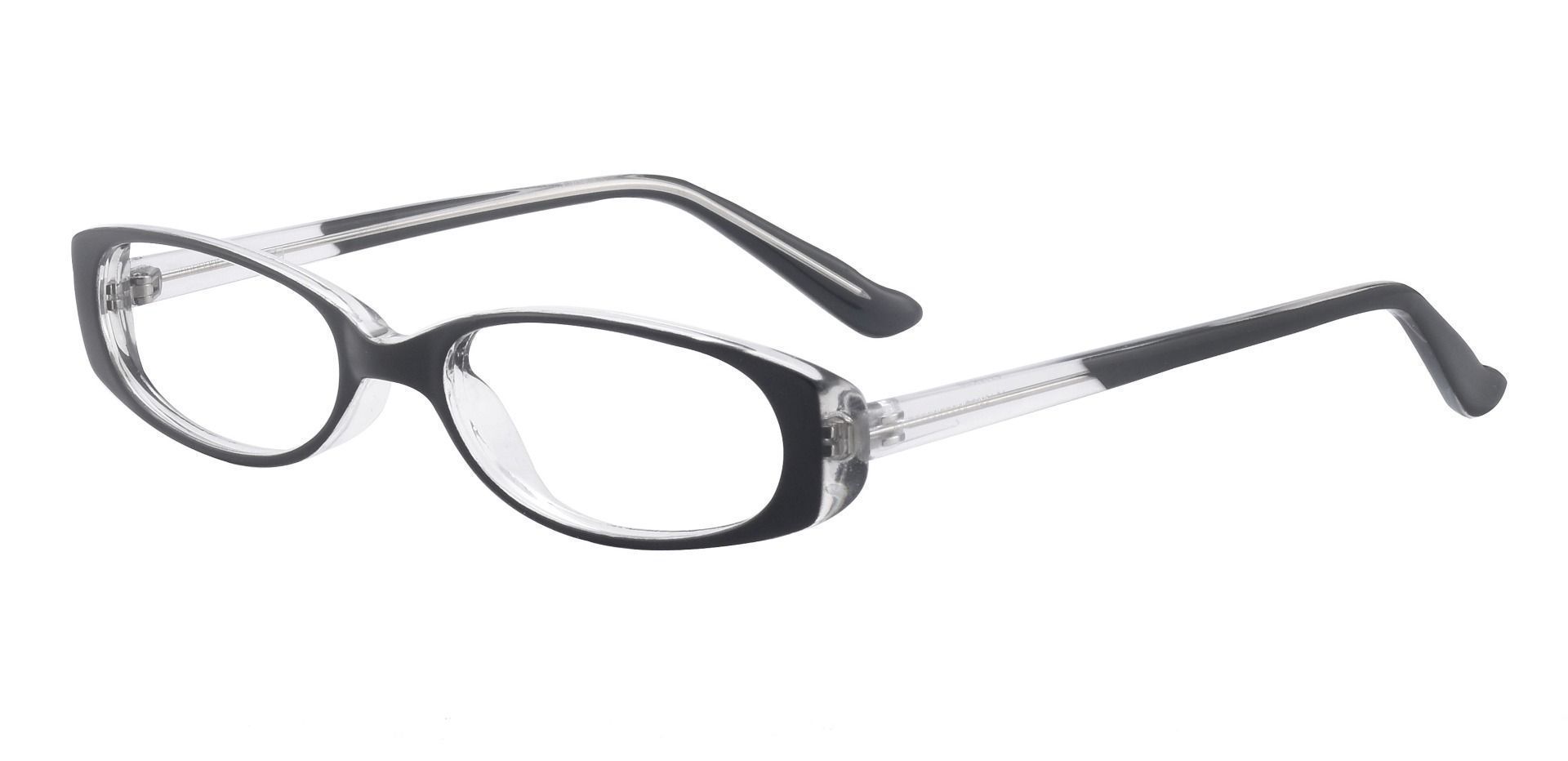 Venetia Oval Single Vision Glasses - Black Crystal