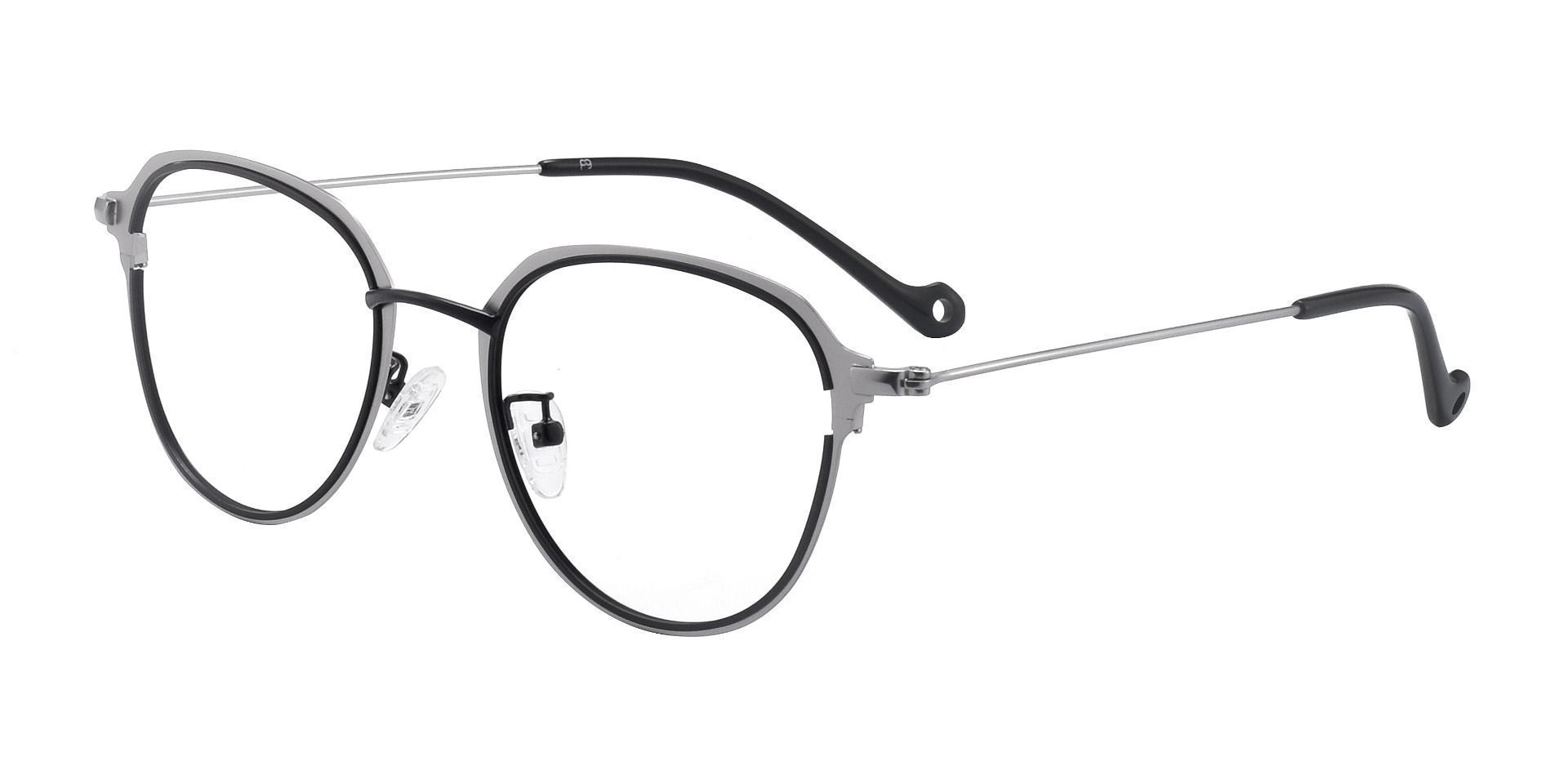 Murray Geometric Reading Glasses - The Frame Is Black And Silvery