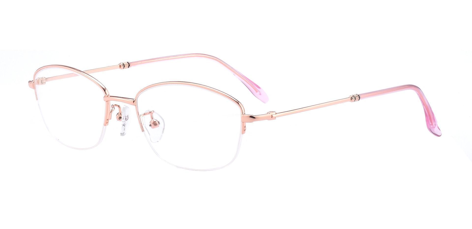 Mendoza Oval Non-Rx Glasses - Rose Gold