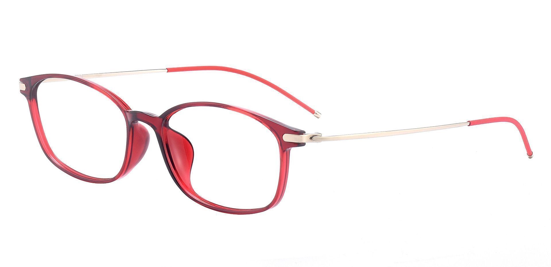 Decker Oval Lined Bifocal Glasses - Red