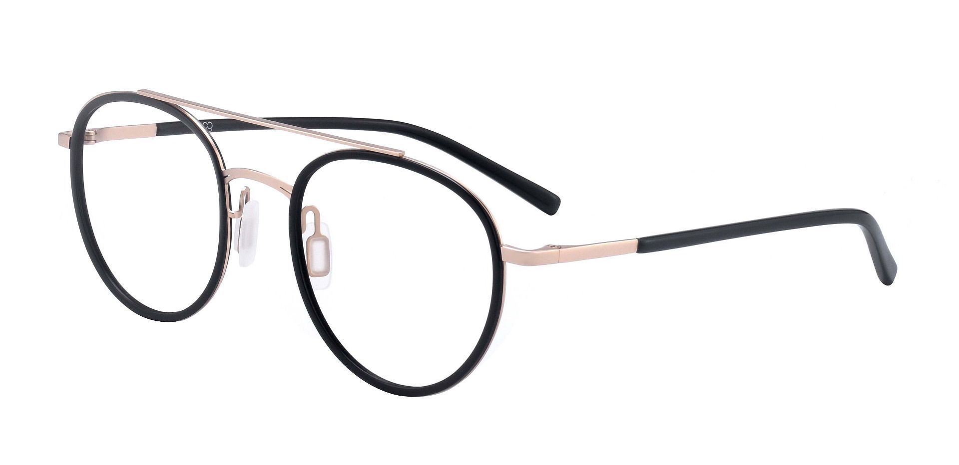 Alistair Aviator Non-Rx Glasses - Black/light Brushed Gold