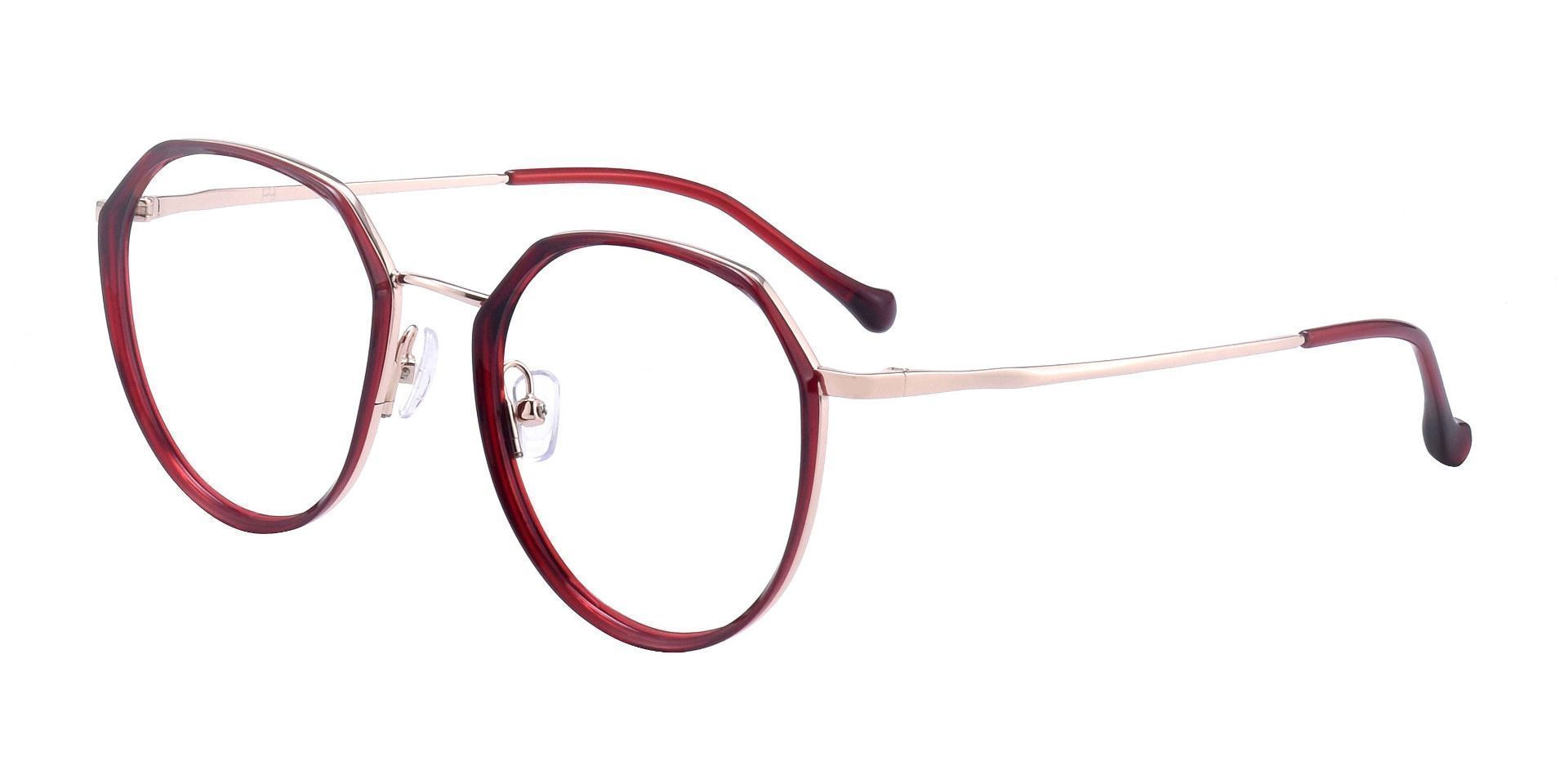 Yorke Geometric Lined Bifocal Glasses - Wine/rosegold