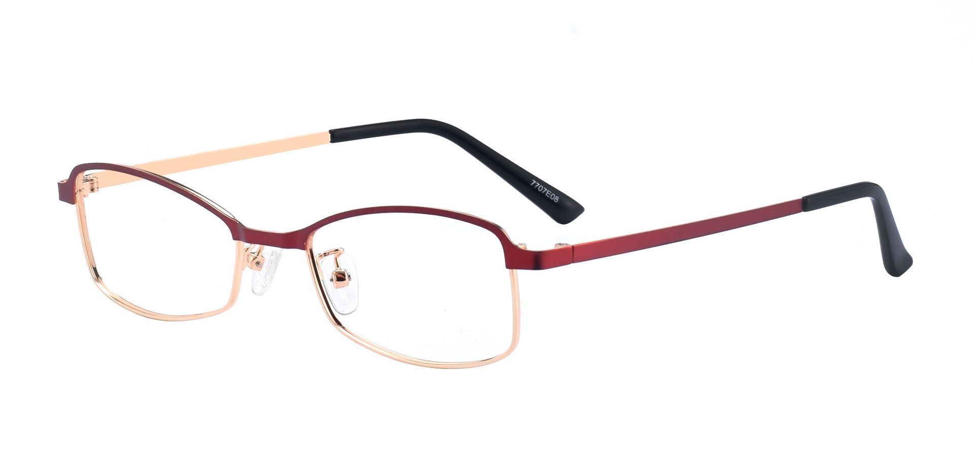 Shelby Rectangle Single Vision Glasses - Red