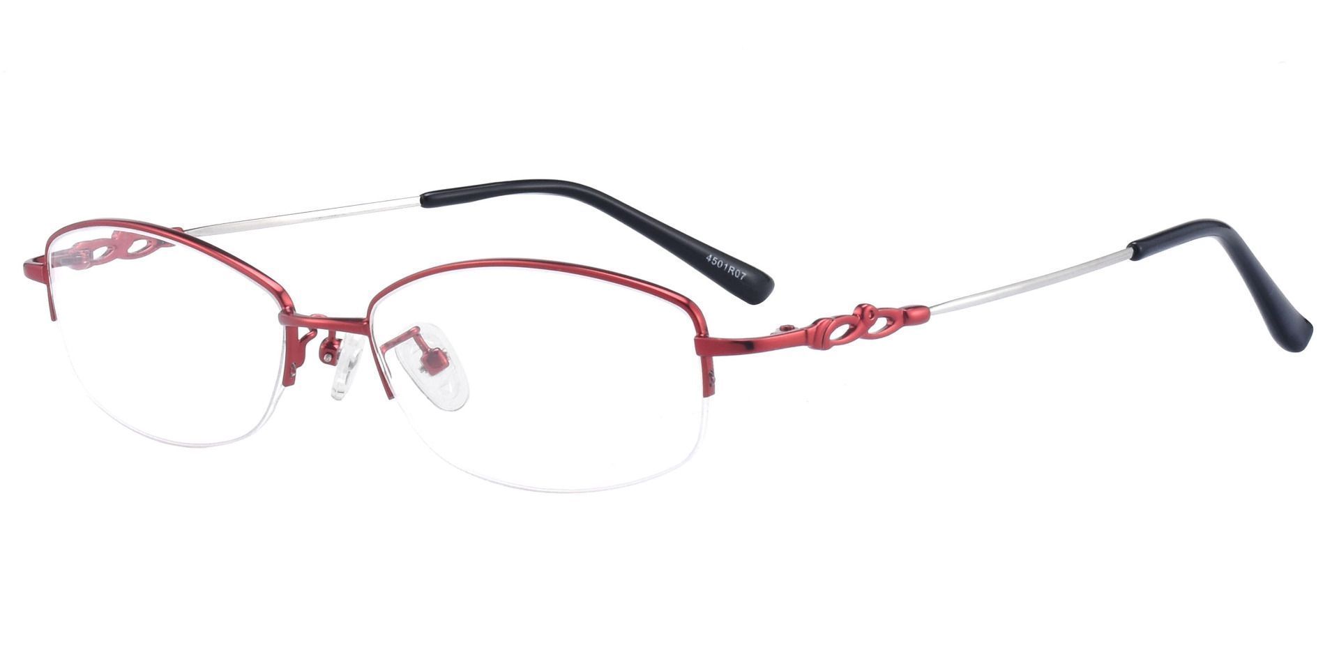 Meadowsweet Oval Non-Rx Glasses - Red
