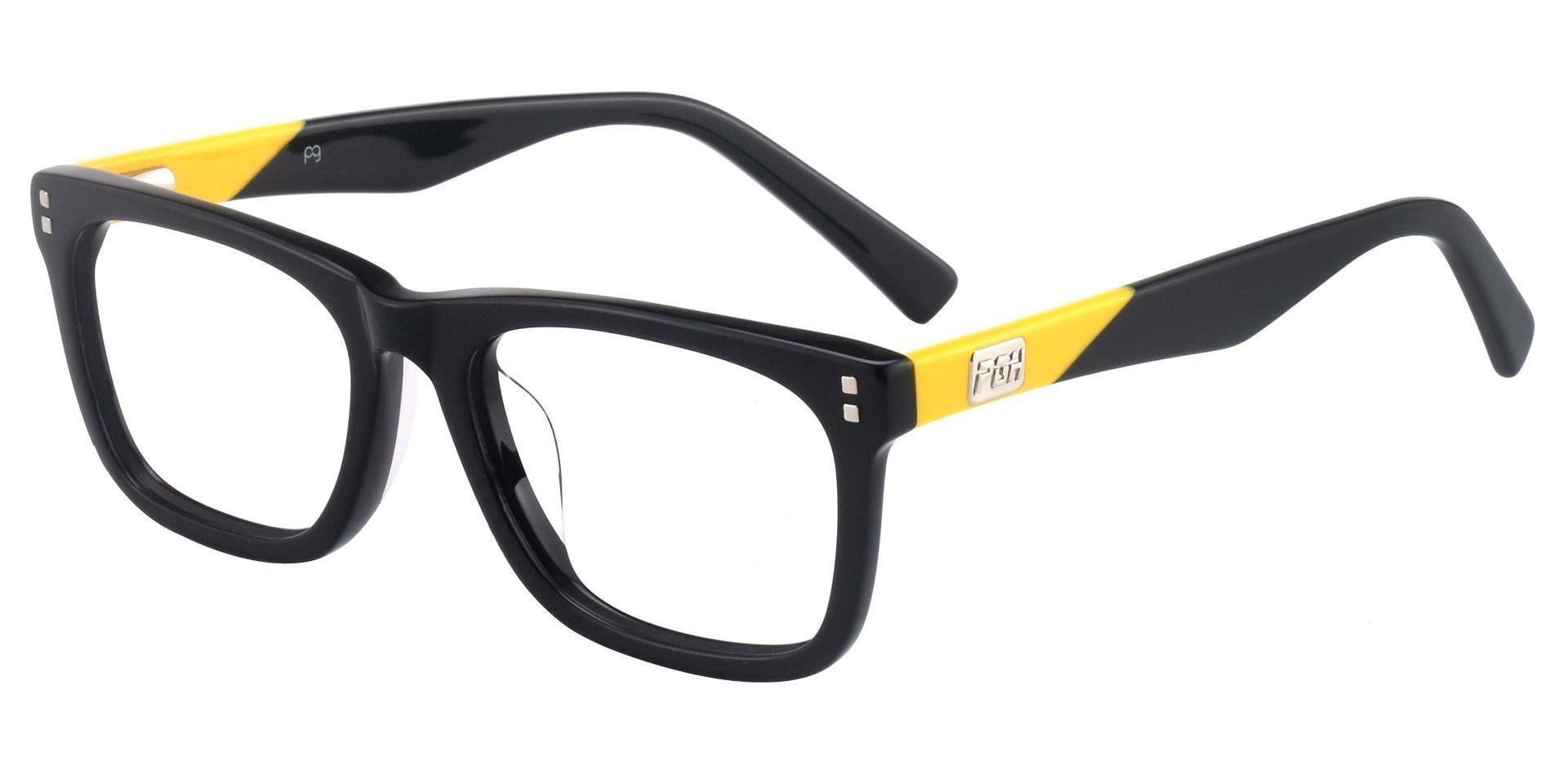 Liberty Rectangle Progressive Glasses - The Frame Is Black And Gold