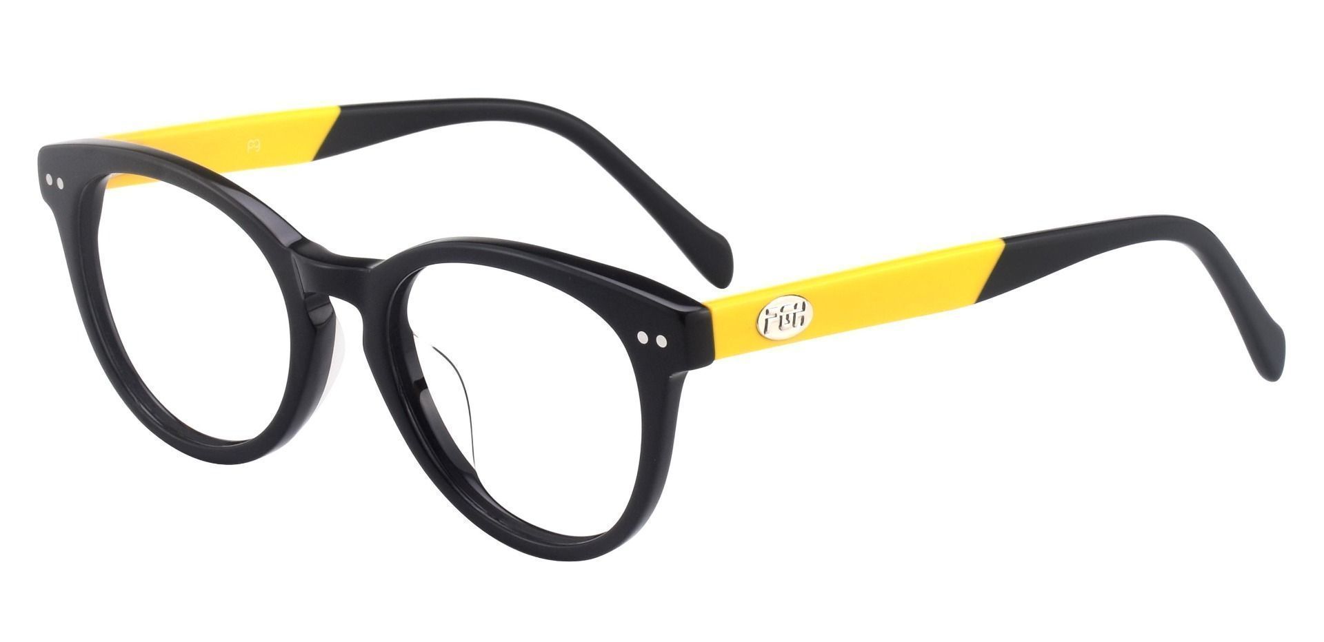 Forbes Oval Eyeglasses Frame - The Frame Is Black And Gold