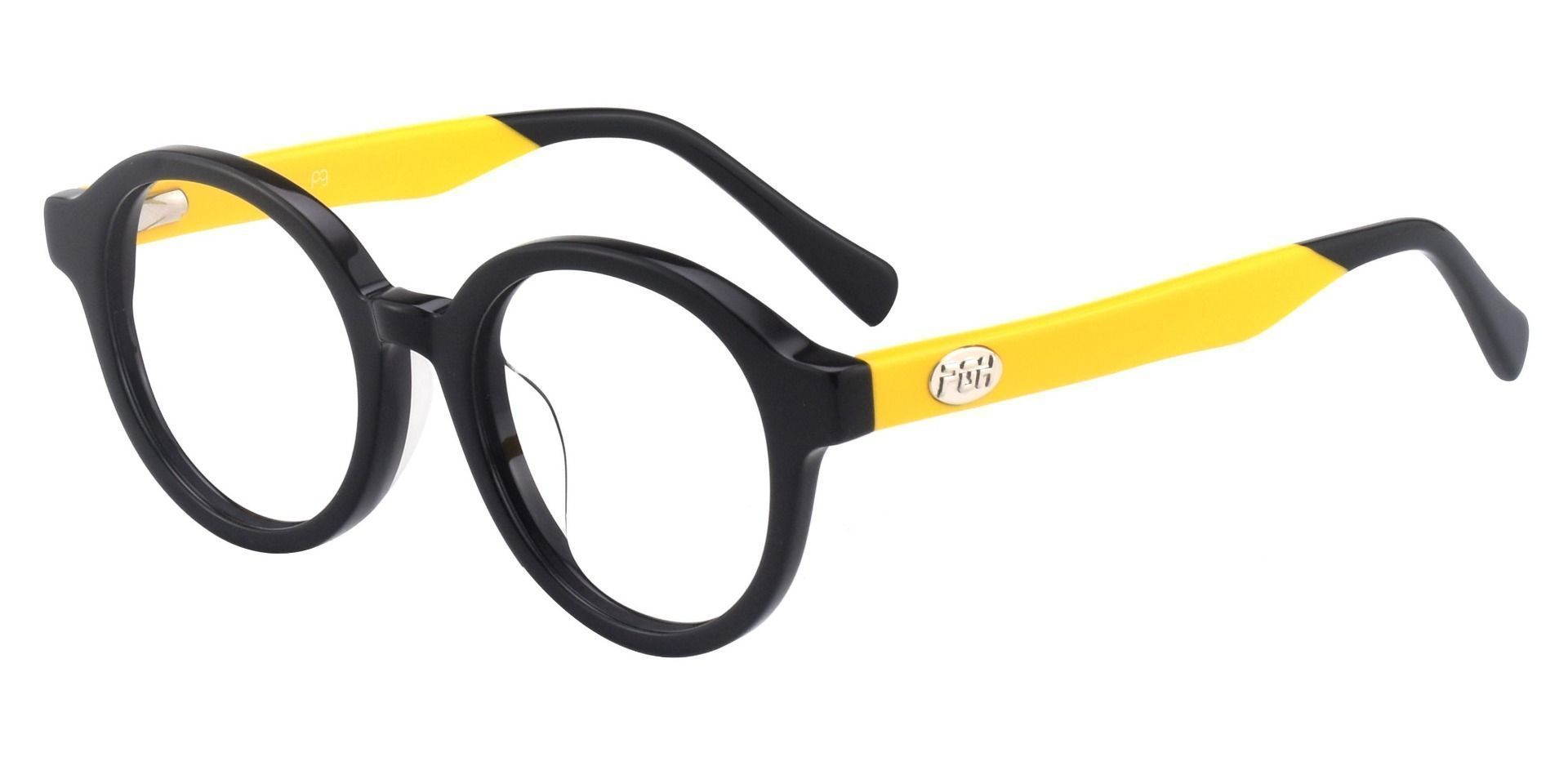 Champ Round Prescription Glasses - The Frame Is Black And Gold