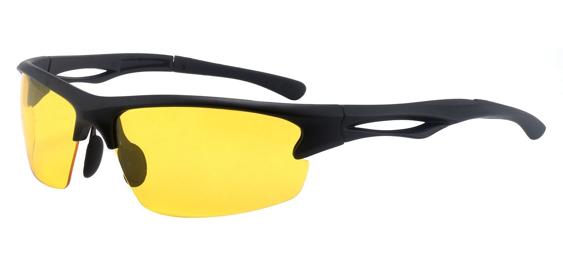 League Sports Glasses Non-Rx Sunglasses - Black Frame With Yellow Night Lenses
