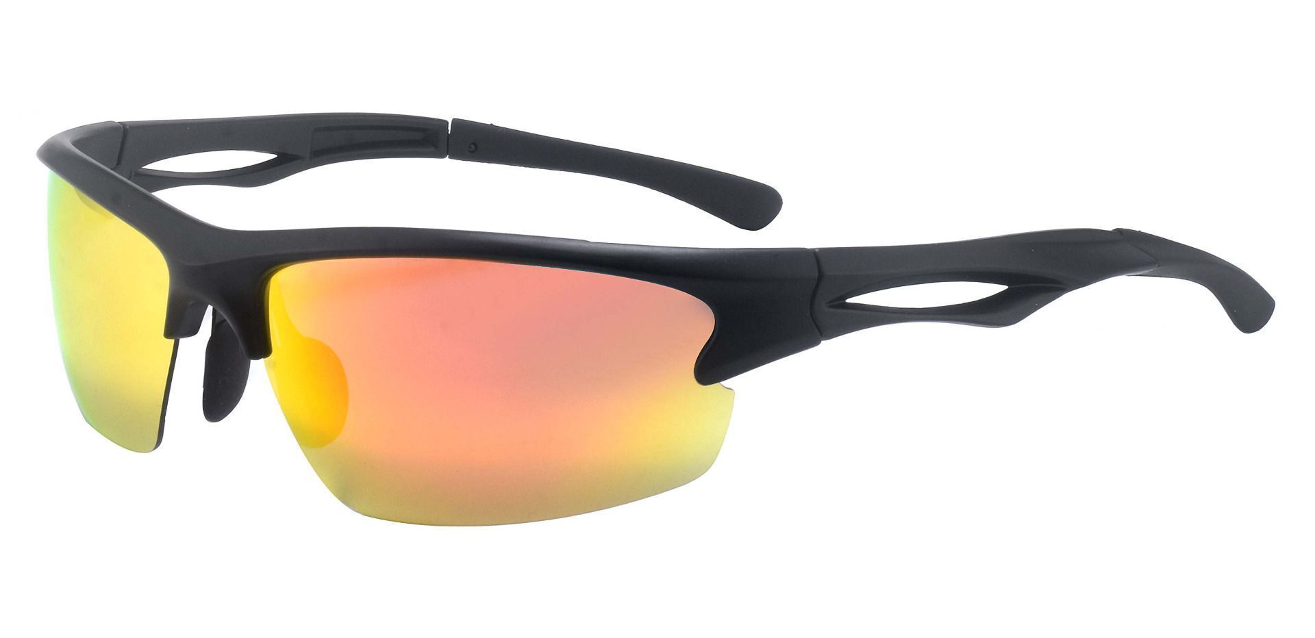 League Sports Glasses Non-Rx Sunglasses - Black Frame With Mirrored Lenses