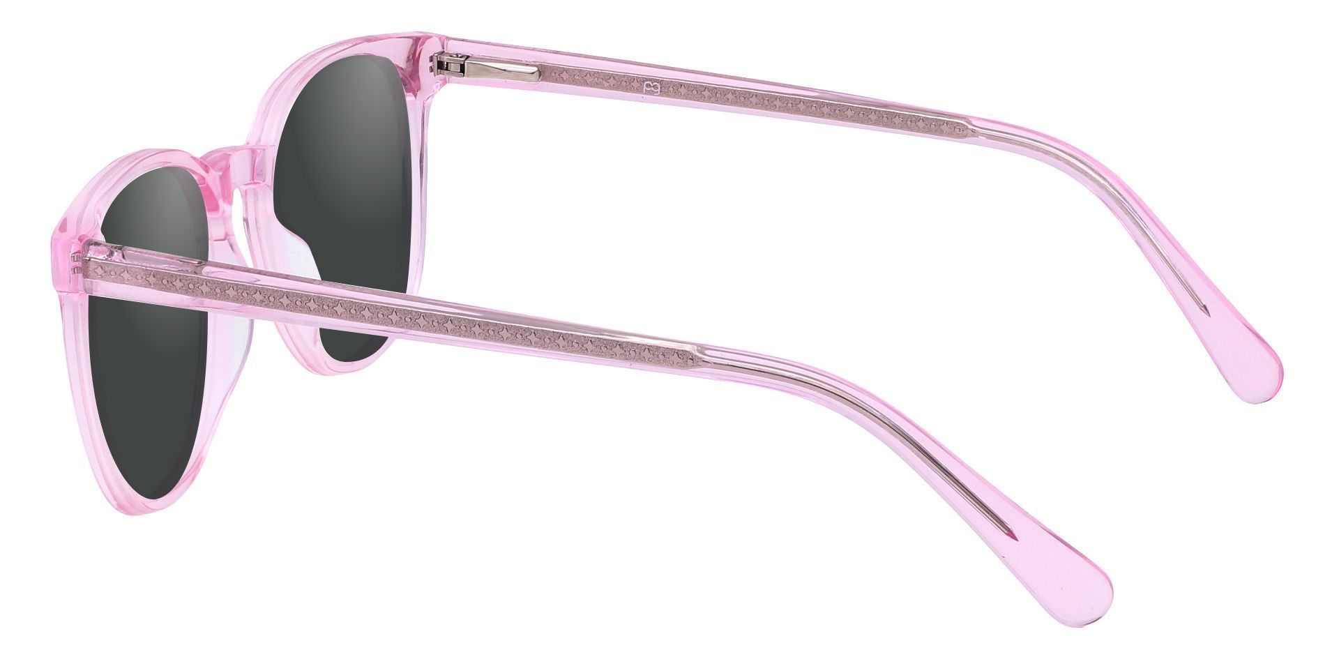 Nebula Round Prescription Sunglasses - Pink Frame With Gray Lenses