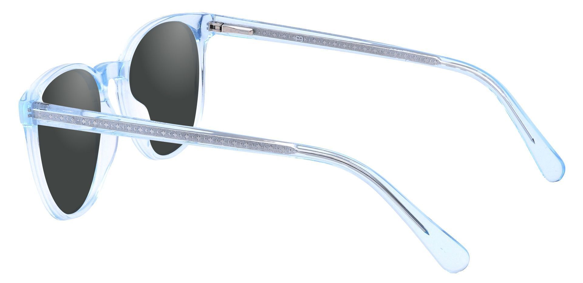 Nebula Round Prescription Sunglasses - Blue Frame With Gray Lenses