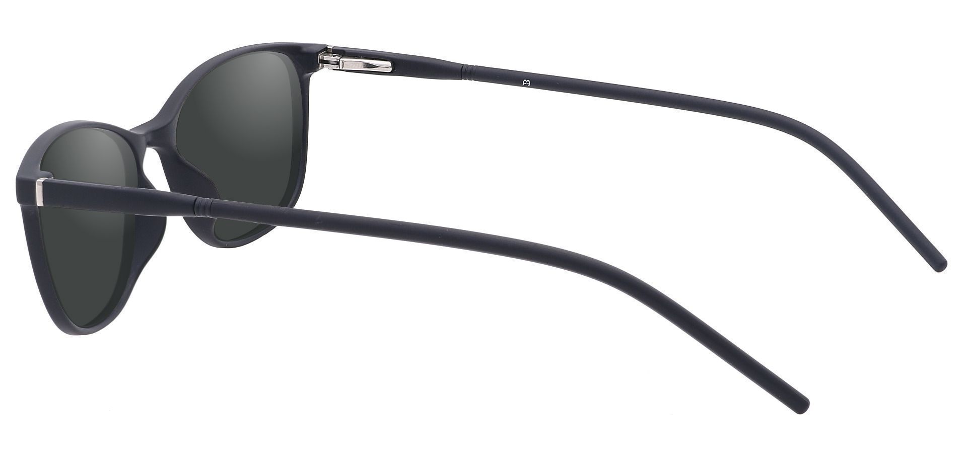 Hazel Square Progressive Sunglasses -  Black Frame With Gray Lenses