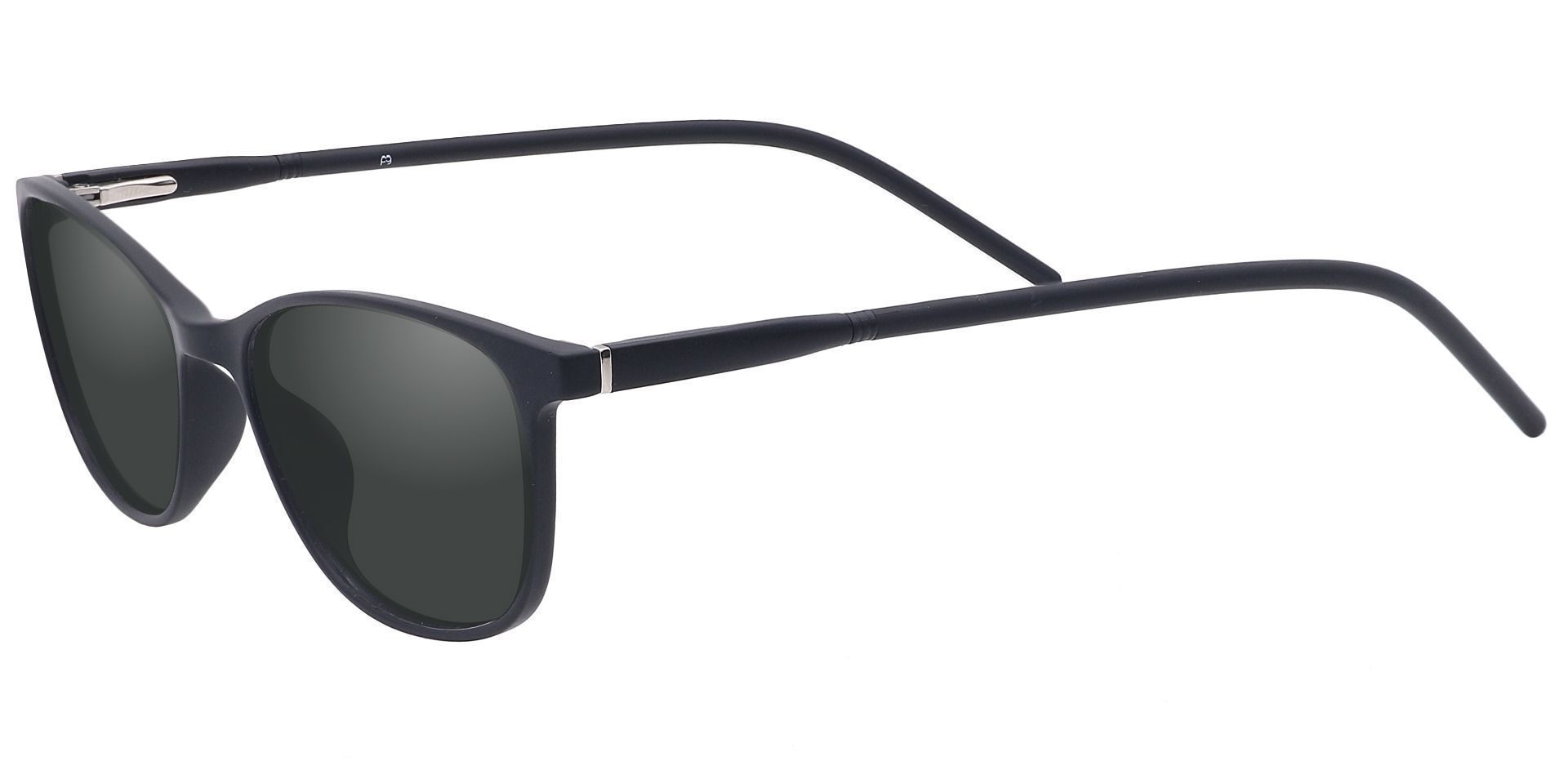 Hazel Square Lined Bifocal Sunglasses -  Black Frame With Gray Lenses