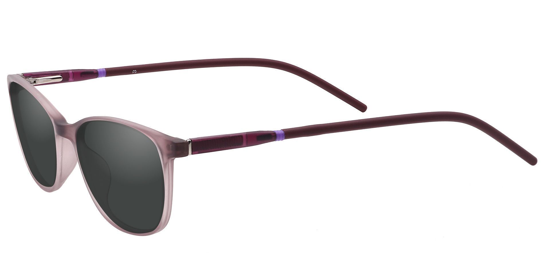 Hazel Square Progressive Sunglasses - Purple Frame With Gray Lenses