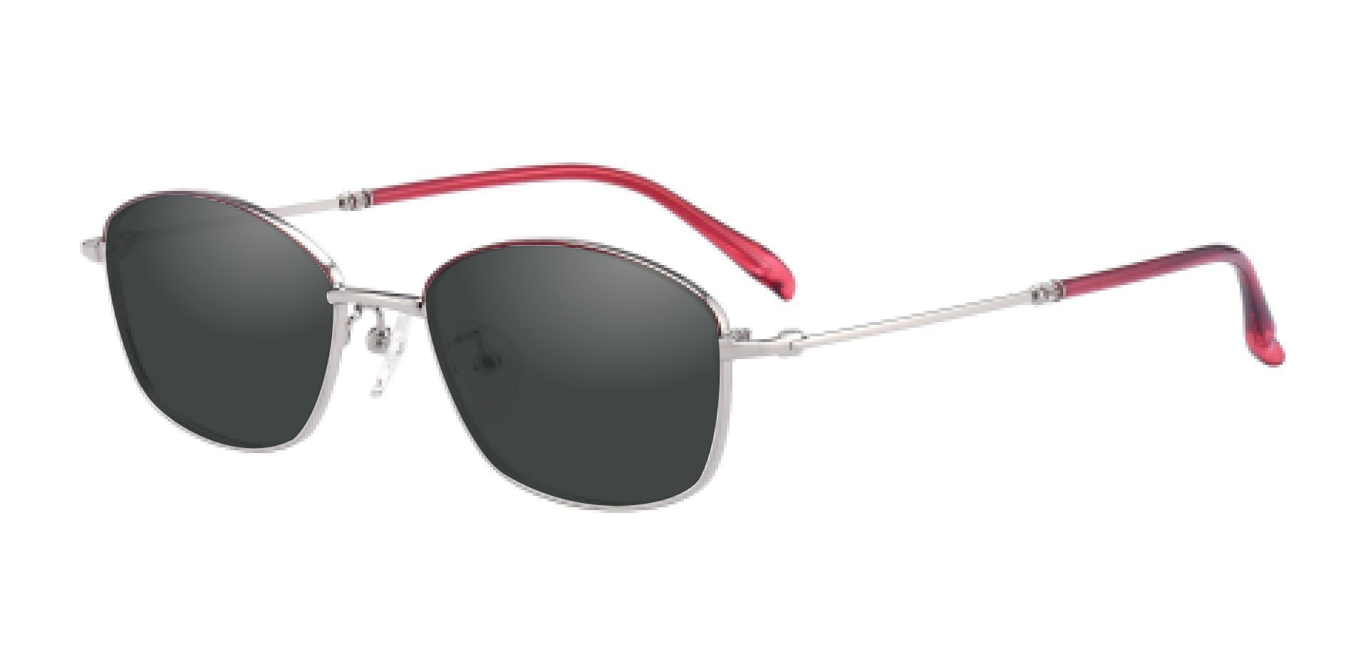 Cortland Oval Reading Sunglasses - Red Frame With Gray Lenses