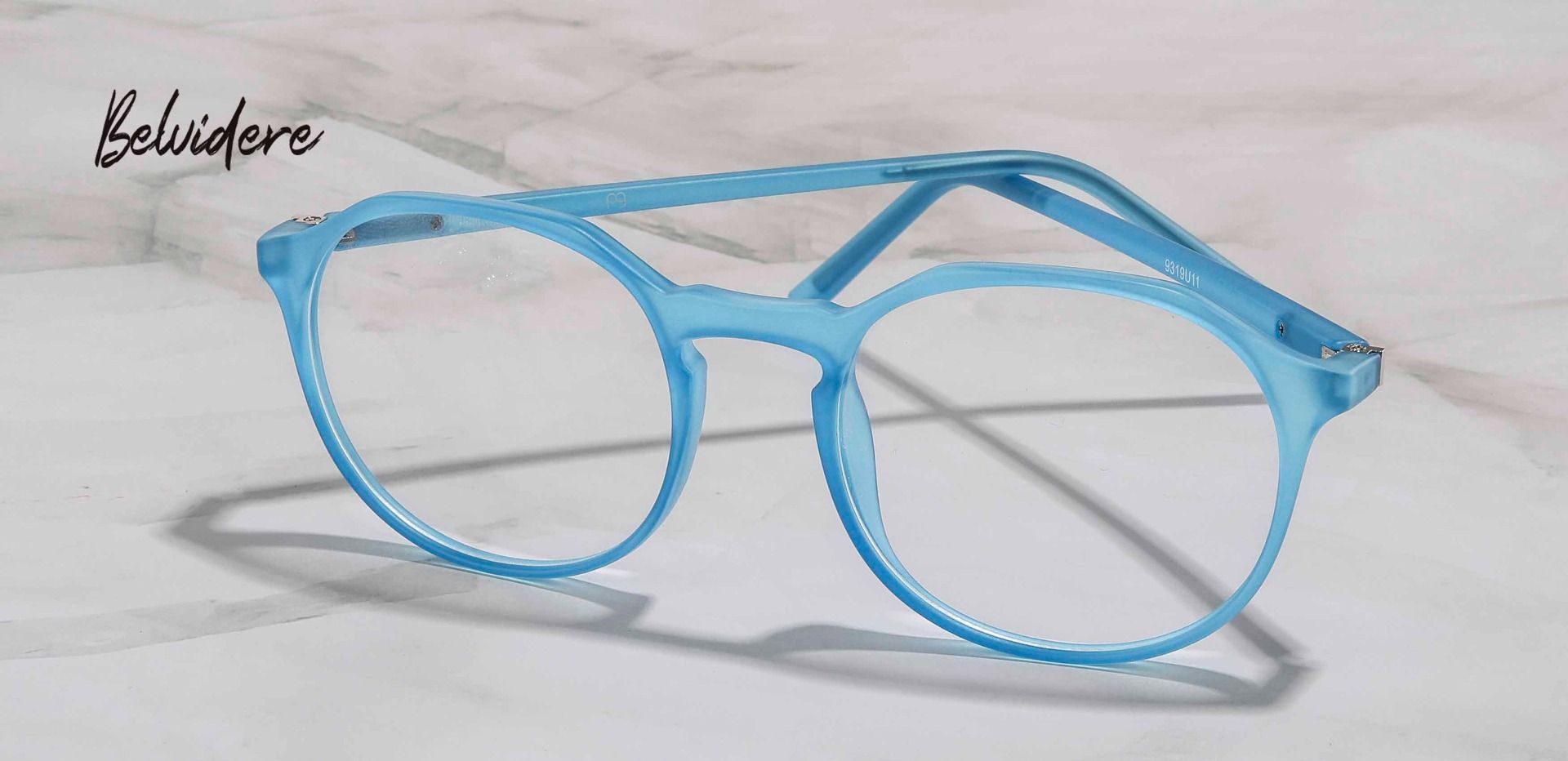 Belvidere Geometric Prescription Glasses - Blue