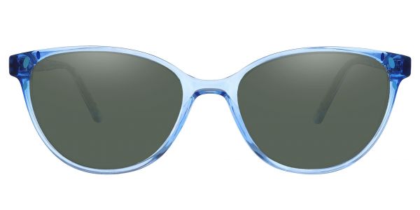 Carma Oval Prescription Glasses - Blue-2