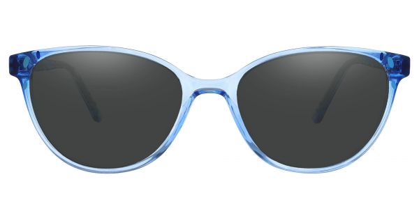 Carma Oval Prescription Glasses - Blue-1