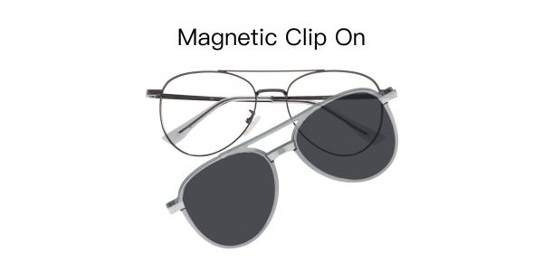 Metal 3 In 1 New Style Magnet Clip Glasses Frame Trend Polarized Sunglasses  Men Women Computer Glasses Uv400 | Free Shipping, Free Returns | Temu