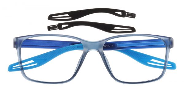 Nathan Rectangle Prescription Glasses - Blue