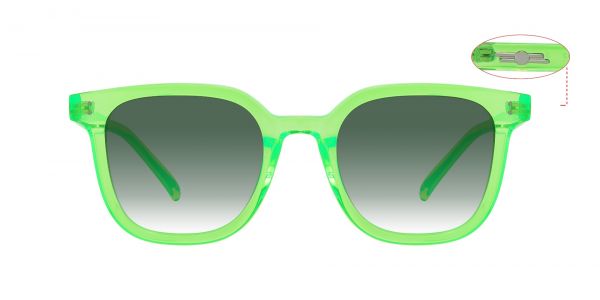 Florian Square Prescription Glasses - Green