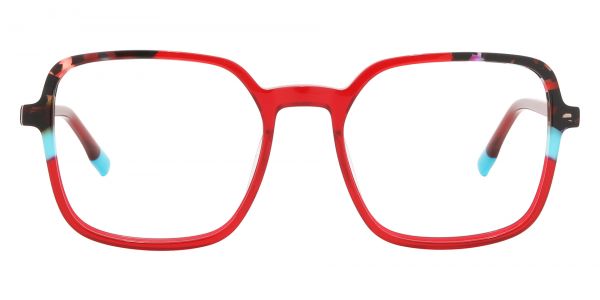 Medford Square Prescription Glasses - Red