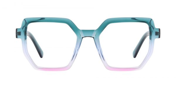 Tracy Geometric Prescription Glasses - Green