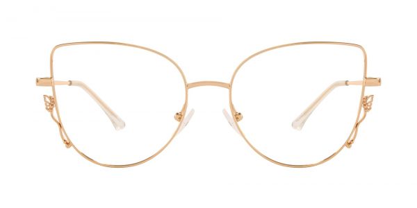 Fontella Cat Eye Prescription Glasses - Rose Gold