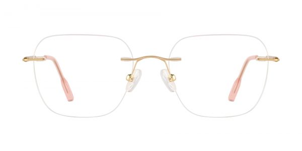 Yulia Rimless Prescription Glasses - Rose Gold