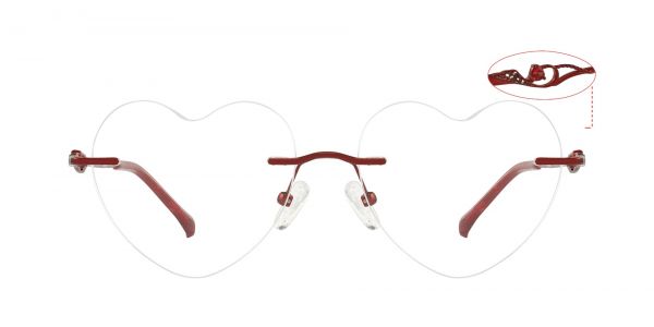 Cupid Rimless Prescription Glasses - Red