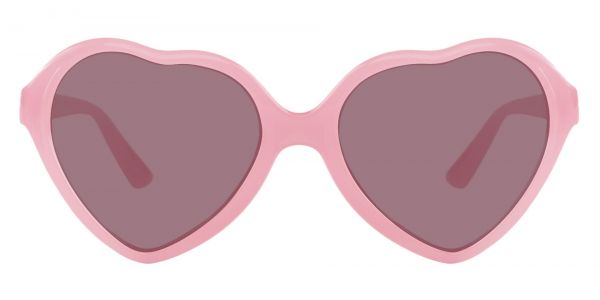 Sweetheart Geometric Non-Rx Sunglasses Prescription Glasses - Pink